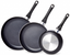 Amazon Basics Set keramikbeschichteter Antihaftpfannen 20,3 / 25,4 / 30,5 cm (3 Stück), schwarz