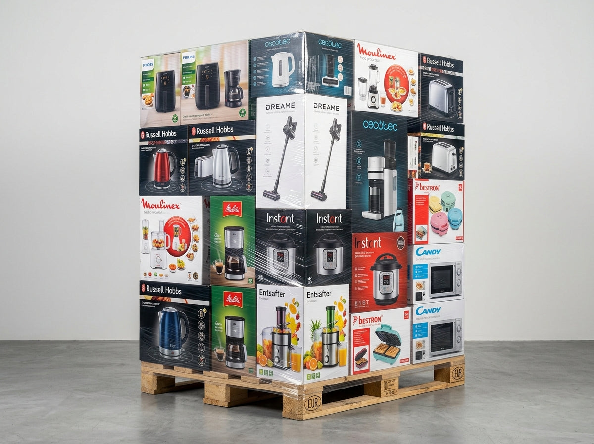 Paleta hurtowa AGD — Russell Hobbs, Cecotec, DREAME, Bestron, Philips, Moulinex, Entsafter, Candy, Me