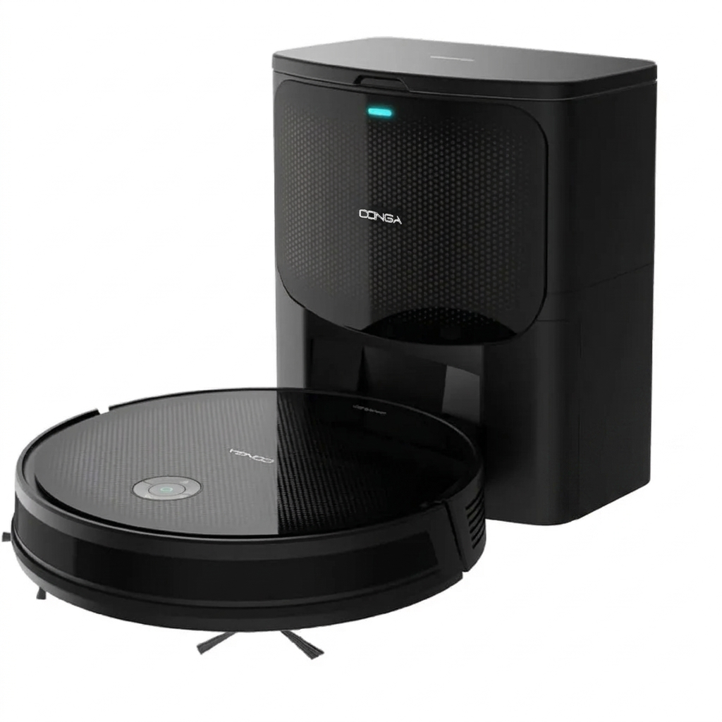 Cecotec Robot Aspirador con Base Autovaciado Conga 2499 Ultra Home Titanium. Tecnología Giroscópica, 2100 Pa, App, Cepil