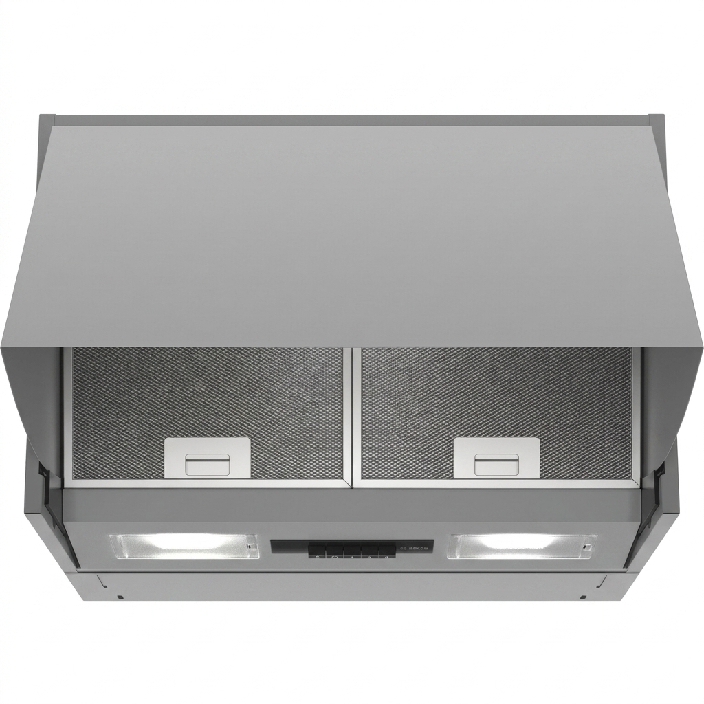 Bosch DEM66AC00 Serie 2 Zwischenbauhaube, 60 cm breit, Um- & Abluft, LED-Beleuchtung gleichmäßige Ausleuchtung, Drucktas