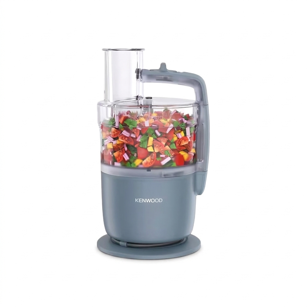 Kenwood MultiPro Go FDP22.130GY, Kompakt-Küchenmaschine nur 30cm hoch, zum Schneiden, Reiben, Pürieren und Teig Kneten, 