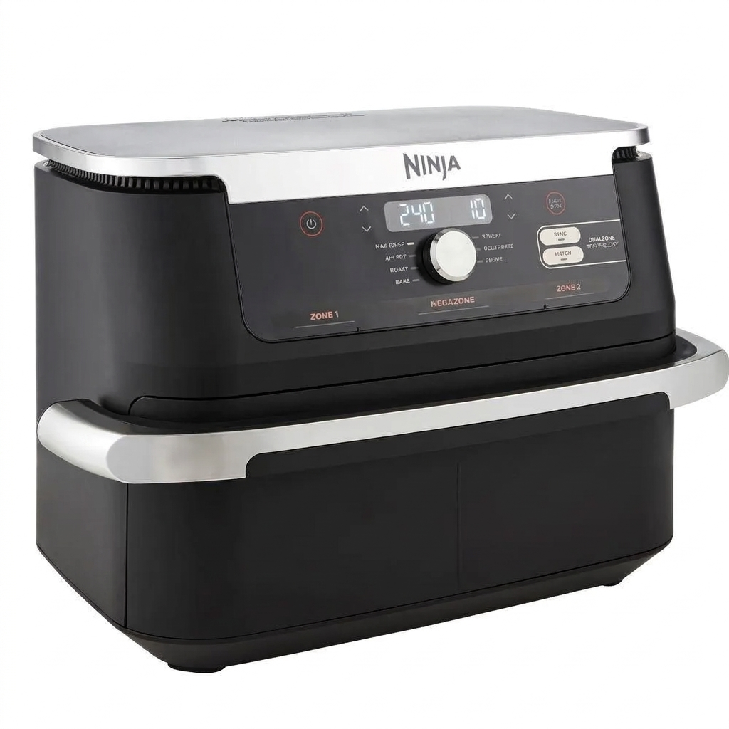 Ninja Foodi FlexDrawer Dual Zone Heißluftfritteuse, Air fryer mit 10,4-Fach und herausnehmbarem Trenner, Antihaftbeschic
