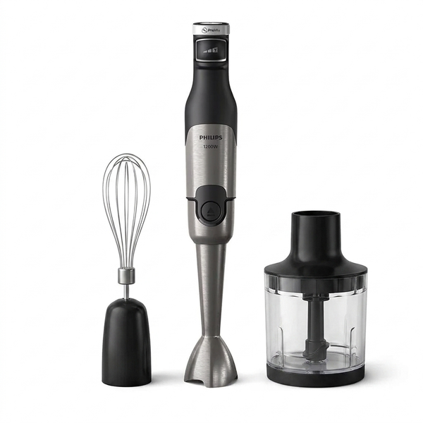 Philips 5000-Serie Stabmixer inkl. Schneebesen, Spiralizer, XL-Zerkleinerer - 1200 W Leistung. ProMix-Technologie. LED-G