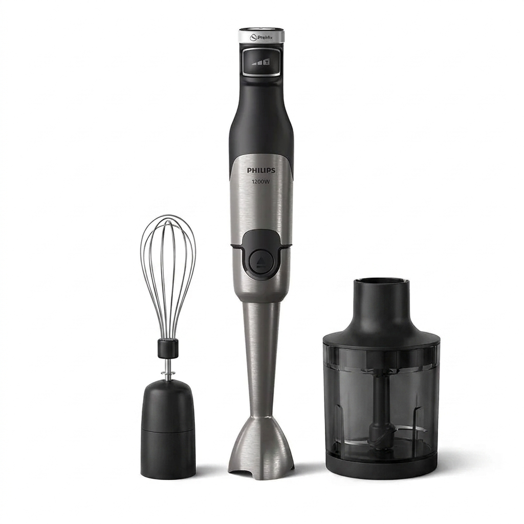 Philips 5000-Serie Stabmixer inkl. Schneebesen, Spiralizer, XL-Zerkleinerer - 1200 W Leistung. ProMix-Technologie. LED-G Main image