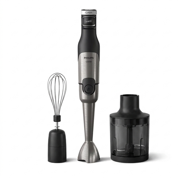 Philips 5000-Serie Stabmixer inkl. Schneebesen, Spiralizer, XL-Zerkleinerer - 1200 W Leistung. ProMix-Technologie. LED-G