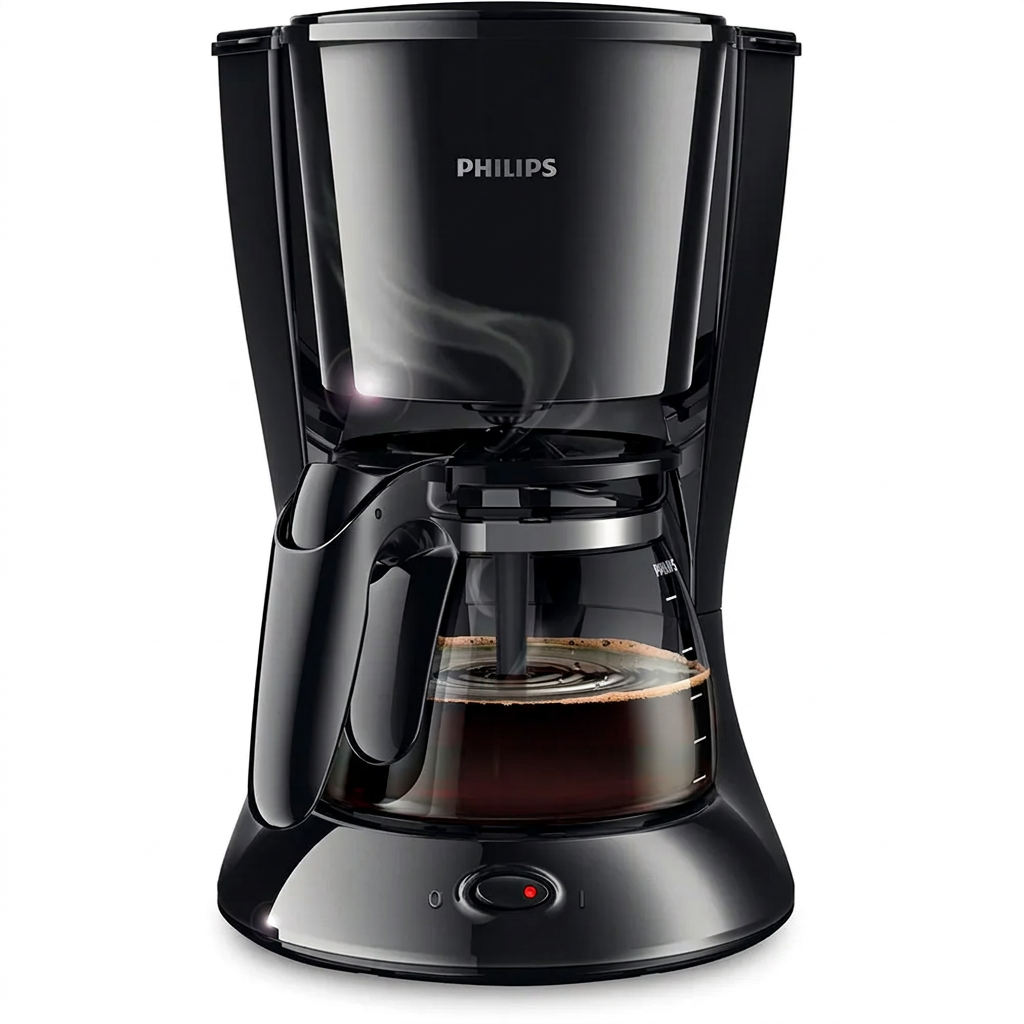 Philips HD7461/20 New Daily Kaffeemaschine Aroma-Swirl mit Abschaltautomatik, Glaskanne, weiß/schwarz
