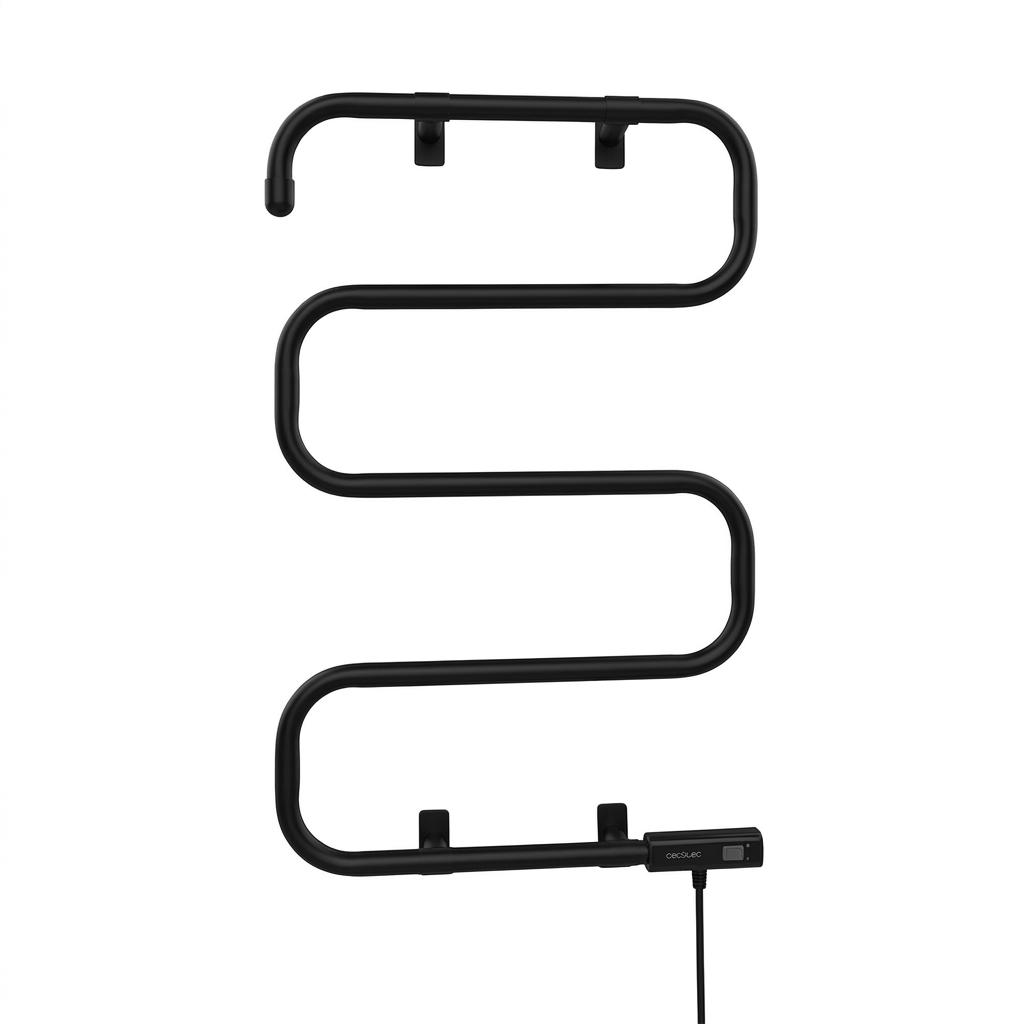 Cecotec Toallero Eléctrico -Bajo Consumo - ReadyWarm 5000 Towel Black. Seca Toallas 100W, Indicador de Luz, Sistemas de 