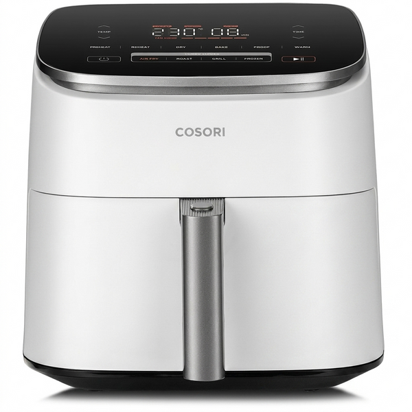 Cosori Turboblaze Heißluftfritteuse Airfryer, 9-in-1 Air Fryer XXL 6L, leiser DC Motor mit 5 Geschwindigkeitsstufen, Gri