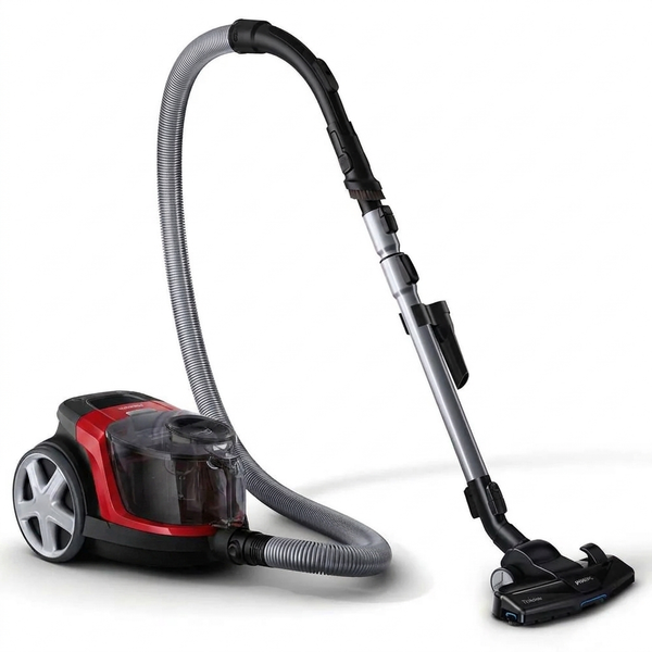 PHILIPS PowerPro Compact Staubsauger – Leicht, Beutellos, 750 W Saugleistung, TriActive Düse Für Hartböden und Teppich, 
