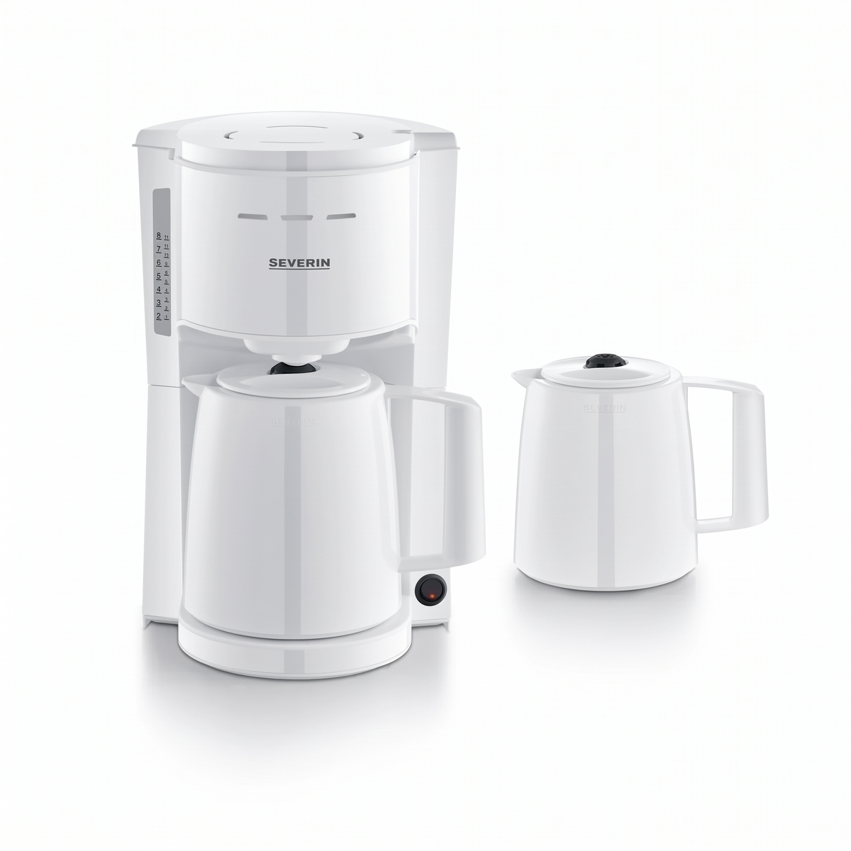 Severin Filterkaffeemaschine mit 2 Thermokannen, Kaffeemaschine mit Durchbrühdeckel, tropffreies Ausgießen, la