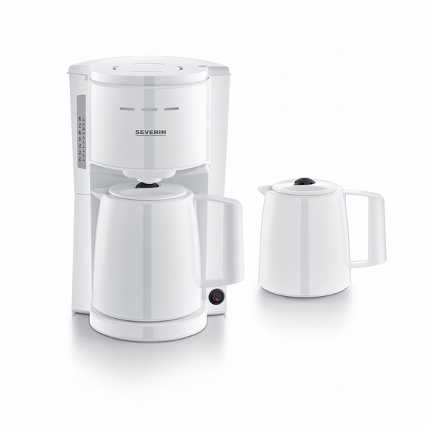 Severin Filterkaffeemaschine mit 2 Thermokannen, Kaffeemaschine mit Durchbrühdeckel, tropffreies Ausgießen, la
