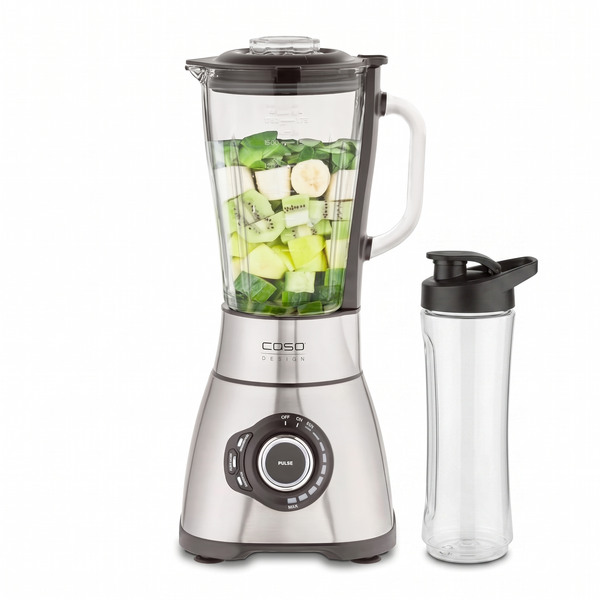 CASO B 1800 PowerBlender-Set - Standmixer, 28.000 U/min, Glasbehälter 1,75 L, inkl. Trinkflasche und Zerkleine